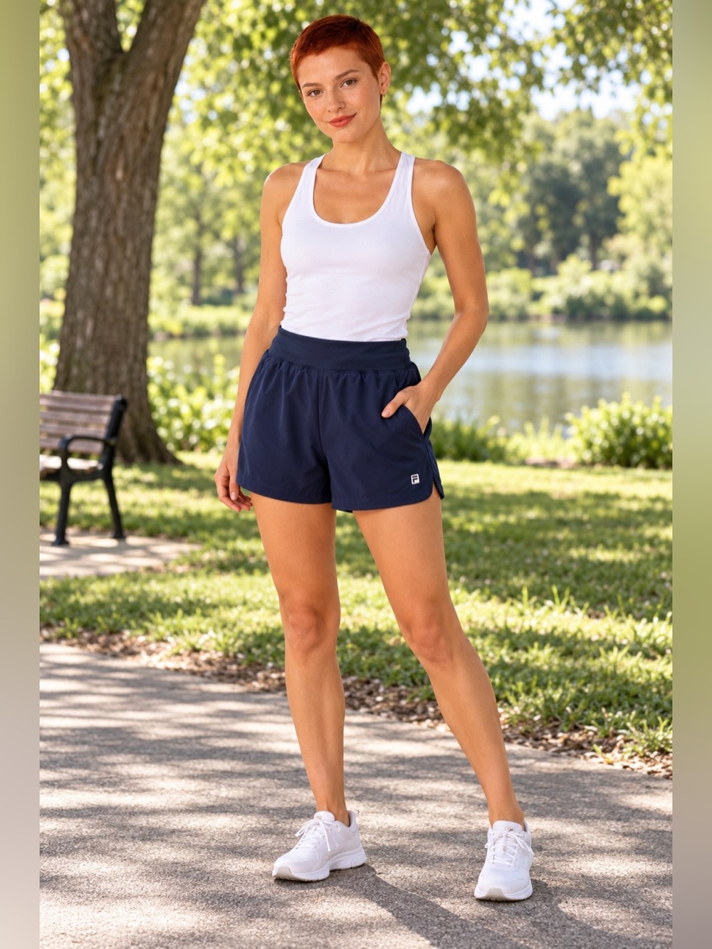 Fila Navy Blue Athletic Running Shorts XS Built-In Liner Pockets